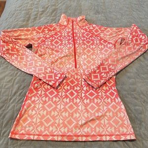 Nike Pro Golf Long-Sleeve Shirt, Argyle, Red, Gray, White, 1/2 Zip, Size M